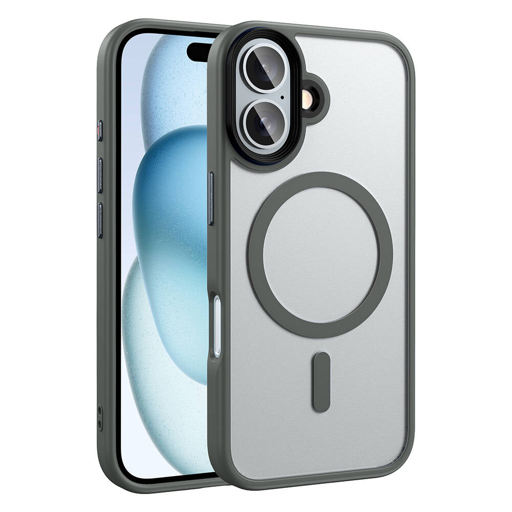 Cepax Matte Magsafe iPhone 16 Plus Mat Arka Yüzey Kablosuz Şarj Özellikli Telefon Kılıfı - 22
