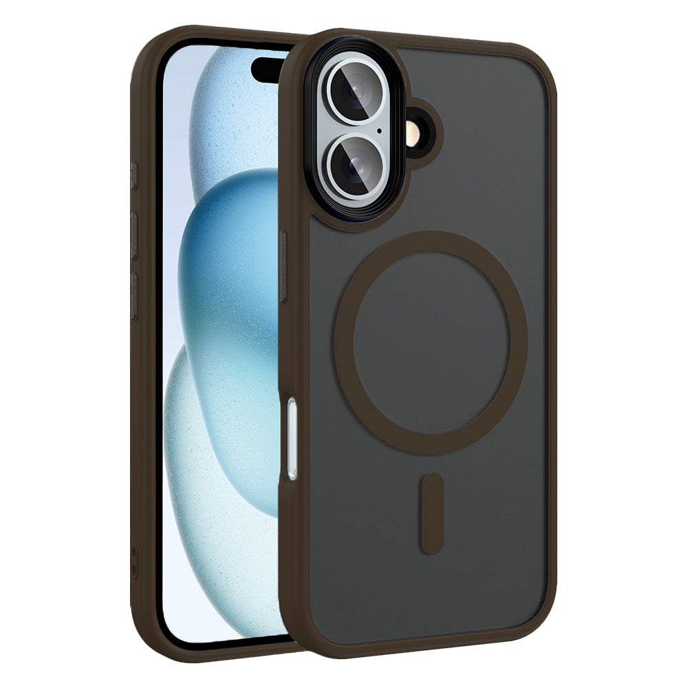 Cepax Matte Magsafe iPhone 16 Plus Mat Arka Yüzey Kablosuz Şarj Özellikli Telefon Kılıfı - 23