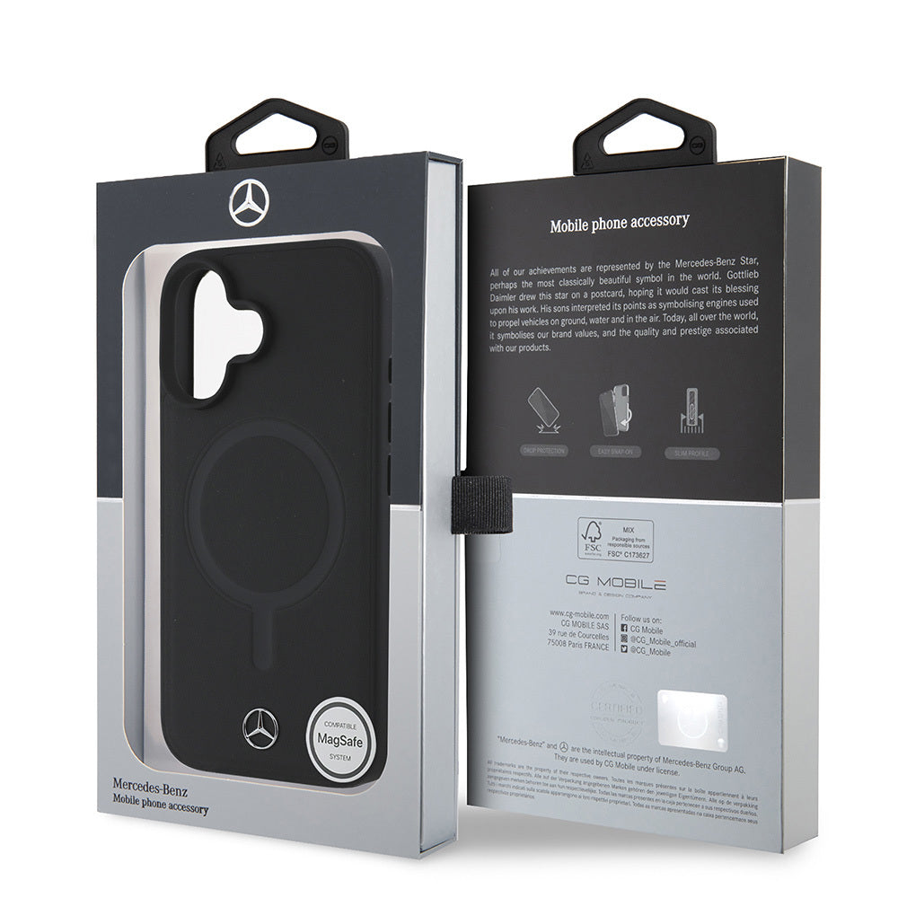 Mercedes Benz iPhone 16 Plus M-safe Şarj Özellikli Yumuşak Deri Orjinal Lisanslı Kılıf