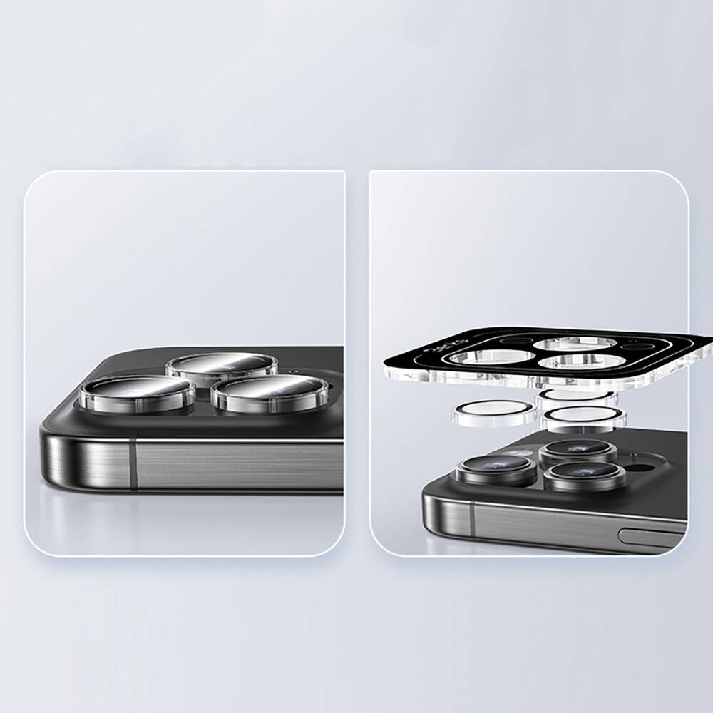 Benks AR Glass Warrior iPhone 16 Pro Transparan Premium Cam Kamera Lens Koruyucu