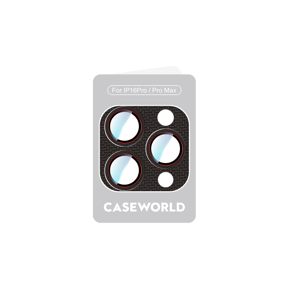 CaseWorld Karbon Fiber Serisi iPhone 16 Pro Anti Reflective Ultra Clear Full Kamera Lens Koruyucu