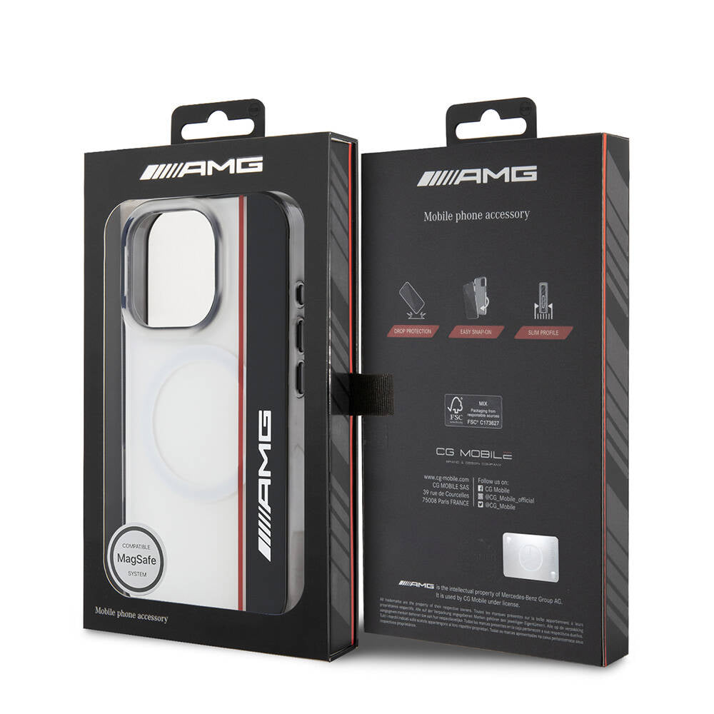 AMG iPhone 16 Pro Orjinal Lisanslı M-safe Şarj Özellikli IML Baskı Logolu Çift Katmanlı Bow Lines Kılıf