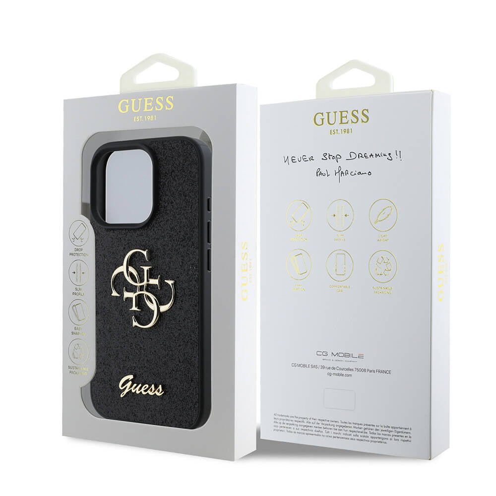 Guess iPhone 16 Pro Kılıf Guess Orjinal Lisanslı 4G Büyük Metal Logolu Glitter Telefon Kılıfı - 8