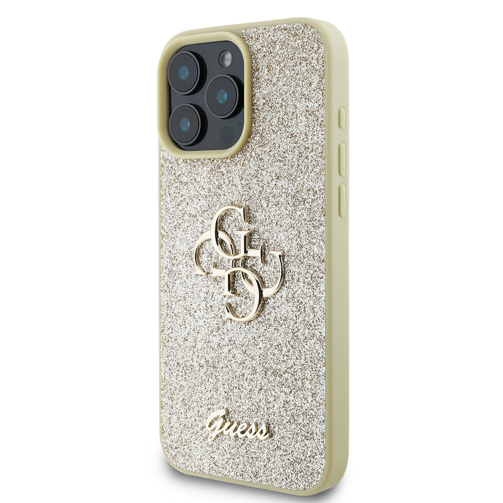 Guess iPhone 16 Pro Kılıf Guess Orjinal Lisanslı 4G Büyük Metal Logolu Glitter Telefon Kılıfı - 9