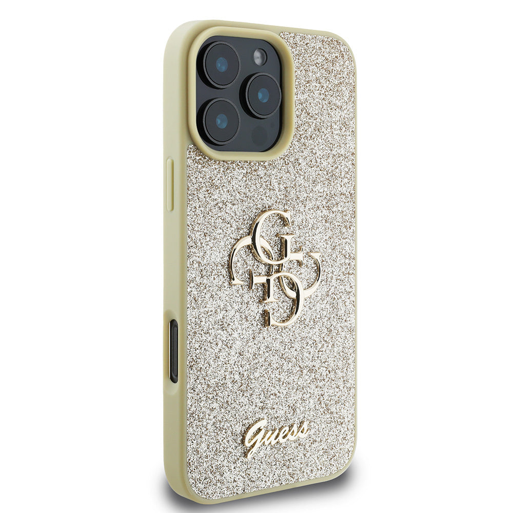 Guess iPhone 16 Pro Kılıf Guess Orjinal Lisanslı 4G Büyük Metal Logolu Glitter Telefon Kılıfı - 11