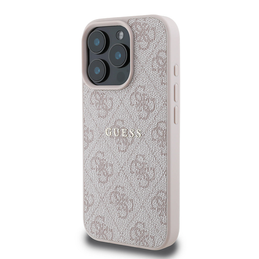 Guess iPhone 16 Pro Orjinal Lisanslı Magsafe Şarj Özellikli 4G Desenli Yazı Logolu Telefon Kılıfı - 16