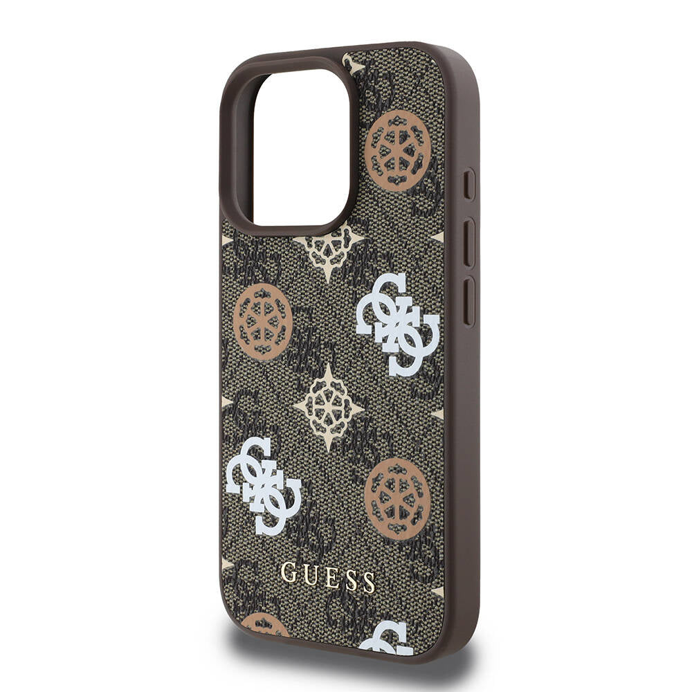 Guess iPhone 16 Pro Orjinal Lisanslı Magsafe Şarj Özellikli 4G Desenli Yazı Logolu Peony Telefon Kılıfı - 6