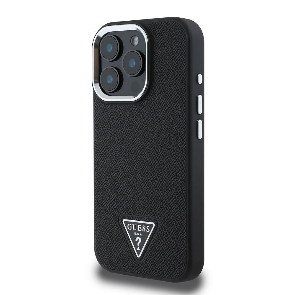 Guess iPhone 16 Pro Orjinal Lisanslı Magsafe Şarj Özellikli Grained Triangle Telefon Kılıfı - 2