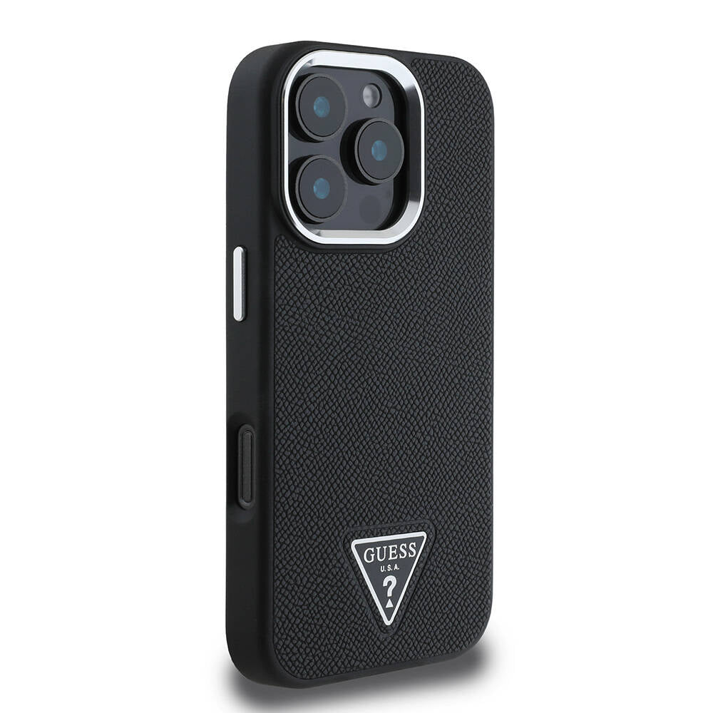 Guess iPhone 16 Pro Orjinal Lisanslı Magsafe Şarj Özellikli Grained Triangle Telefon Kılıfı - 4