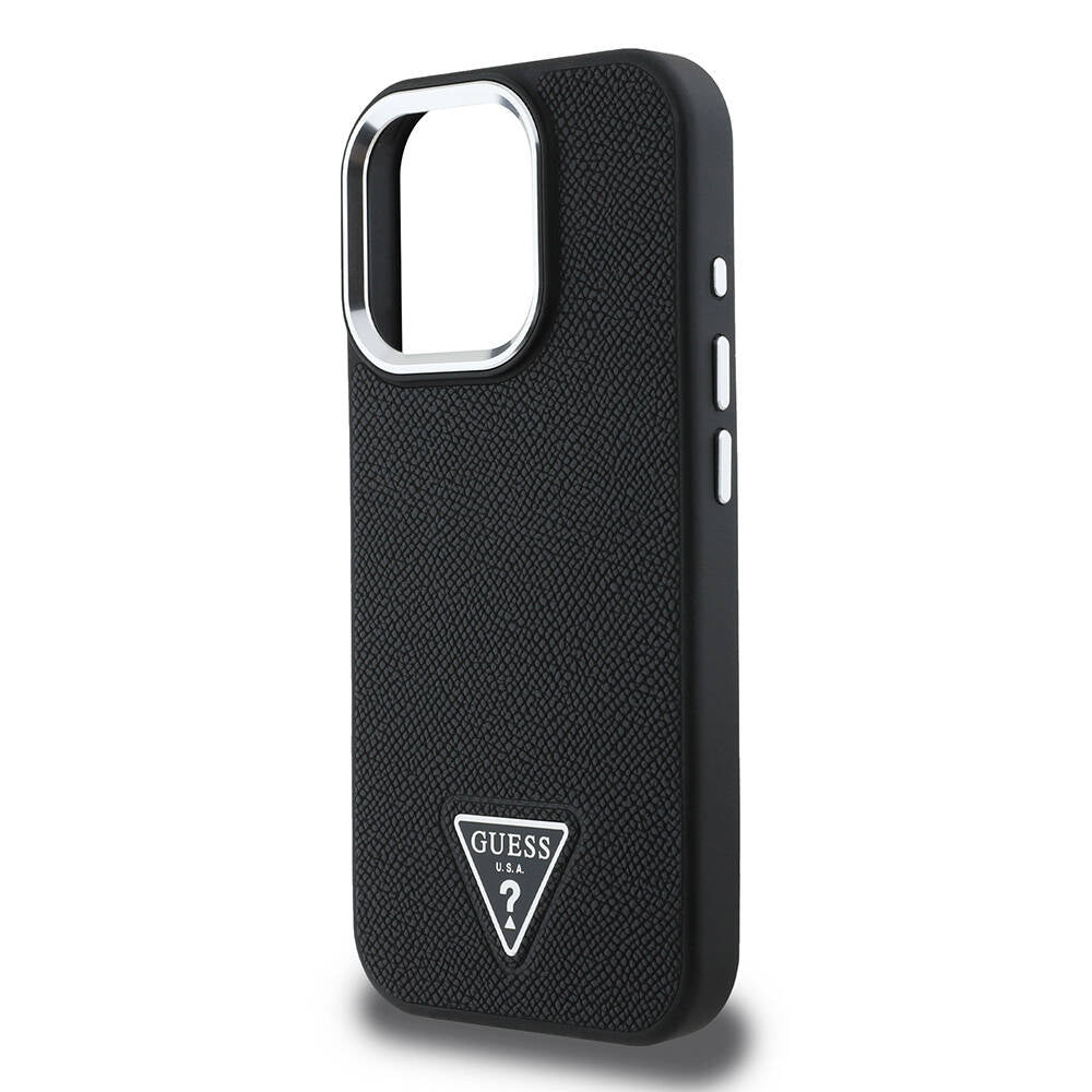 Guess iPhone 16 Pro Orjinal Lisanslı Magsafe Şarj Özellikli Grained Triangle Telefon Kılıfı - 6