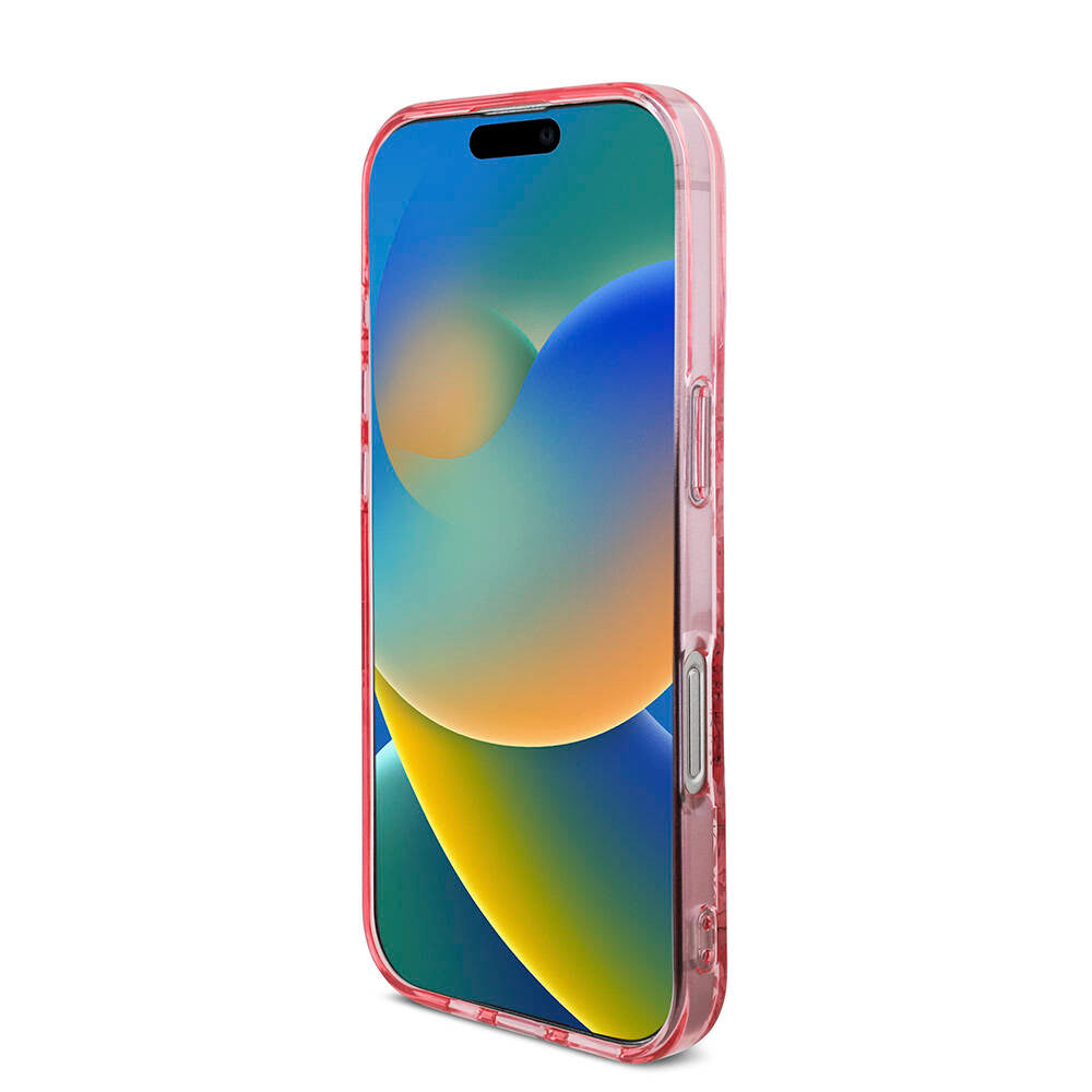 Guess iPhone 16 Pro Orjinal Lisanslı Magsafe Şarj Özellikli IML Baskılı Çiçek İnci Bileklikli Telefon Kılıfı - 32