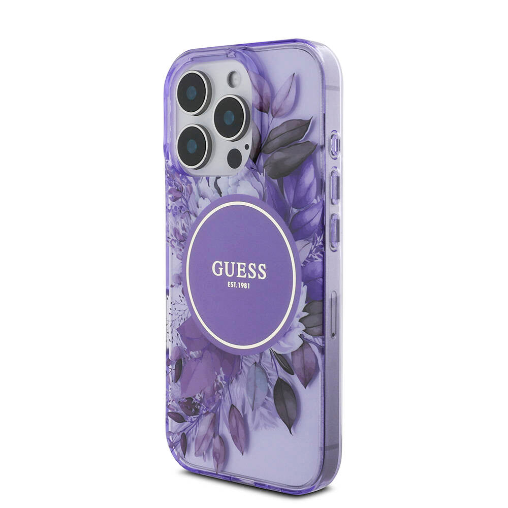 Guess iPhone 16 Pro Orjinal Lisanslı Magsafe Şarj Özellikli IML Baskılı Çiçek İnci Bileklikli Telefon Kılıfı - 2