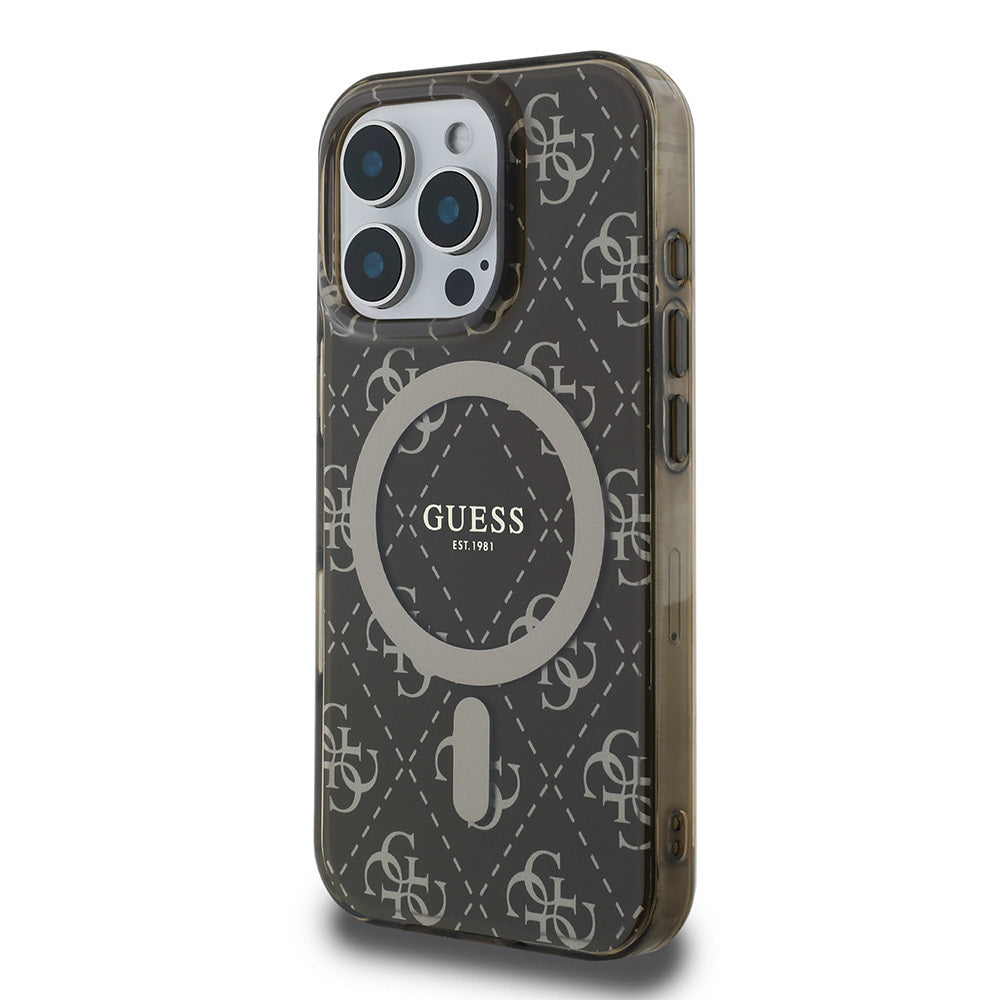 Guess iPhone 16 Pro Orjinal Lisanslı Magsafe IML Baskılı Klasik Logolu 4G Desenli Telefon Kılıfı-2