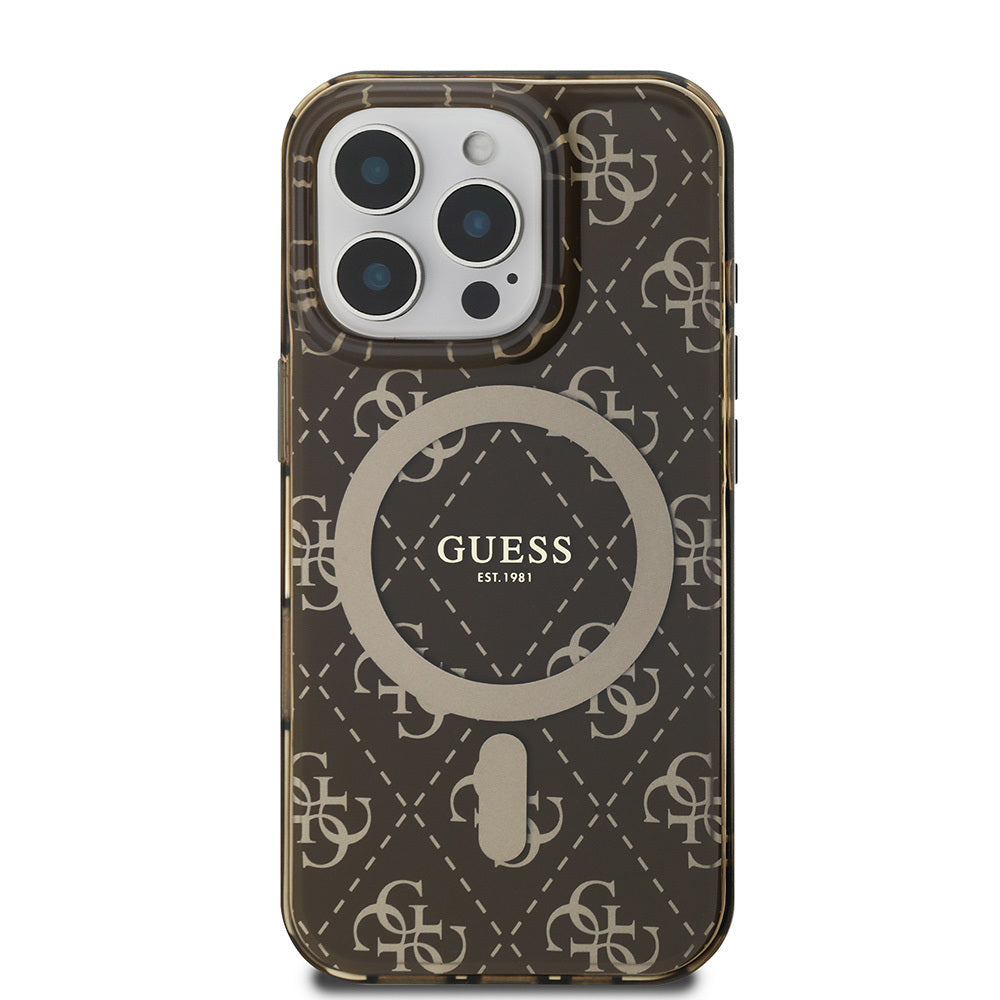 Guess iPhone 16 Pro Orjinal Lisanslı Magsafe IML Baskılı Klasik Logolu 4G Desenli Telefon Kılıfı-3