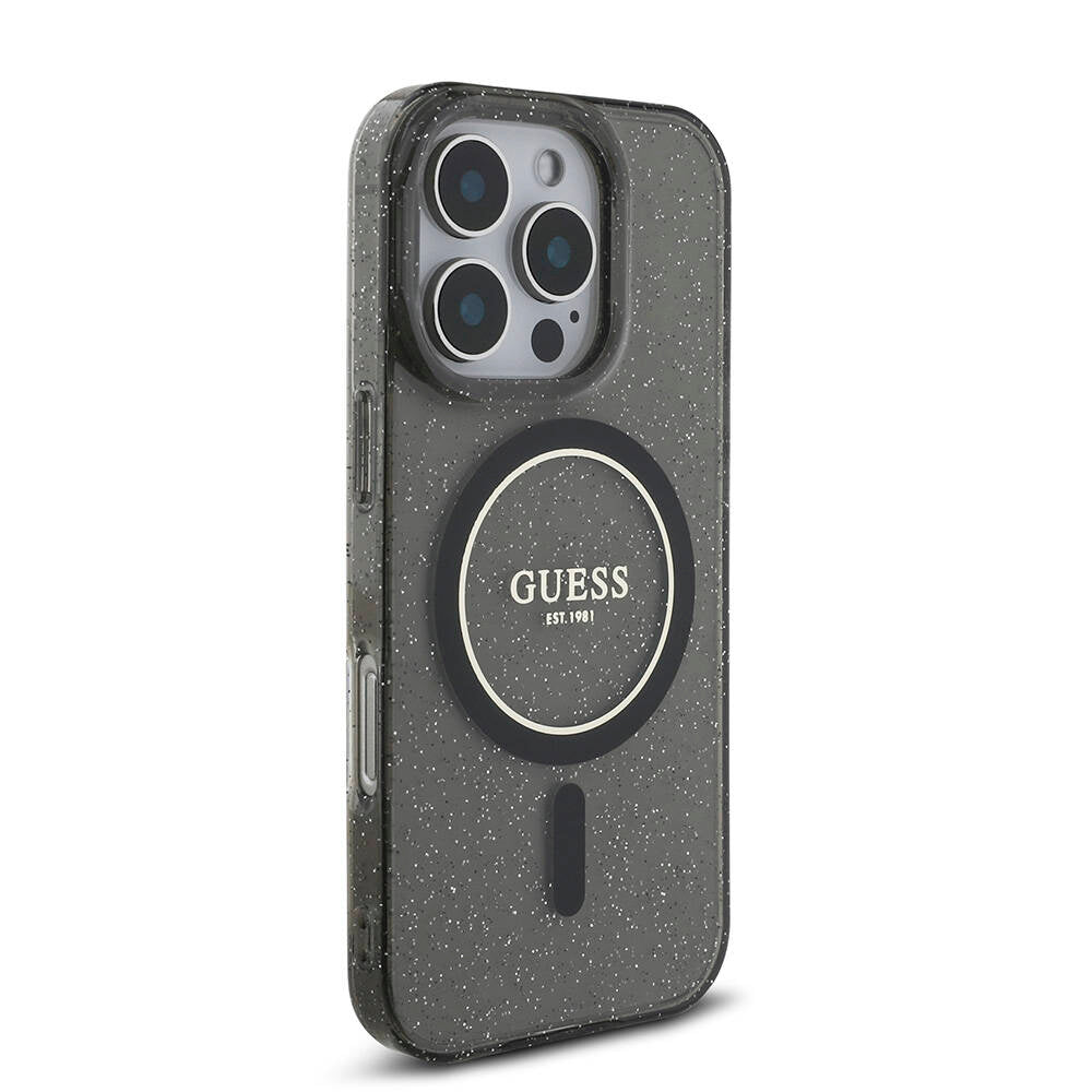 Guess iPhone 16 Pro Orjinal Lisanslı Magsafe Şarj Özellikli Simli Silikon İnci Bileklikli Telefon Kılıfı - 5
