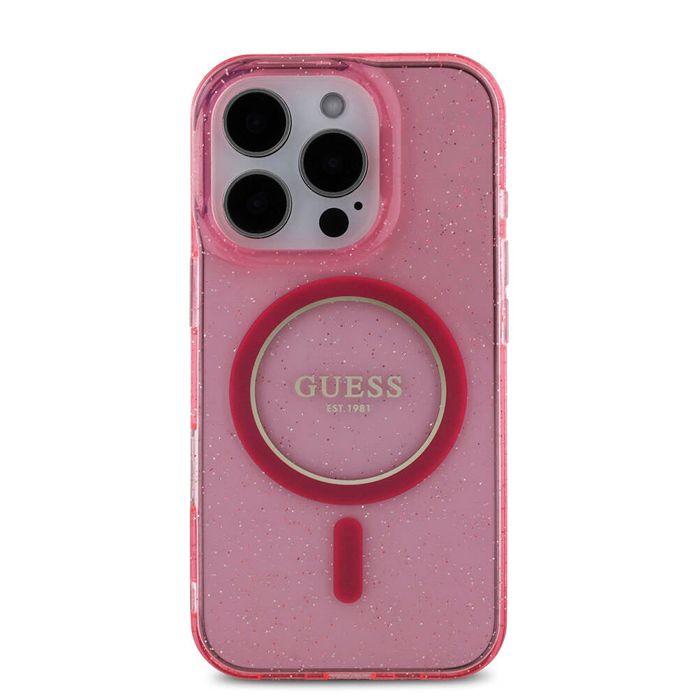 Guess iPhone 16 Pro Orjinal Lisanslı Magsafe Şarj Özellikli Simli Silikon İnci Bileklikli Telefon Kılıfı - 14