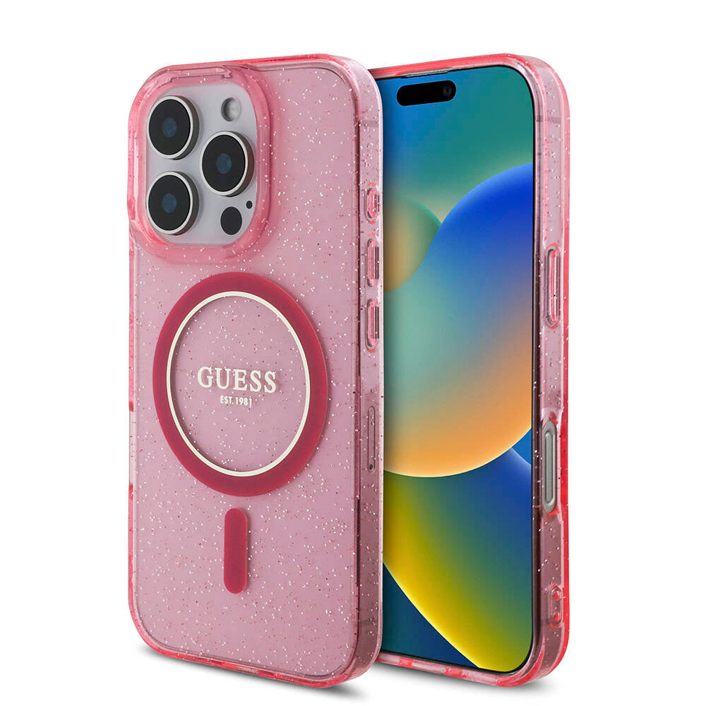 Guess iPhone 16 Pro Orjinal Lisanslı Magsafe Şarj Özellikli Simli Silikon İnci Bileklikli Telefon Kılıfı - 11