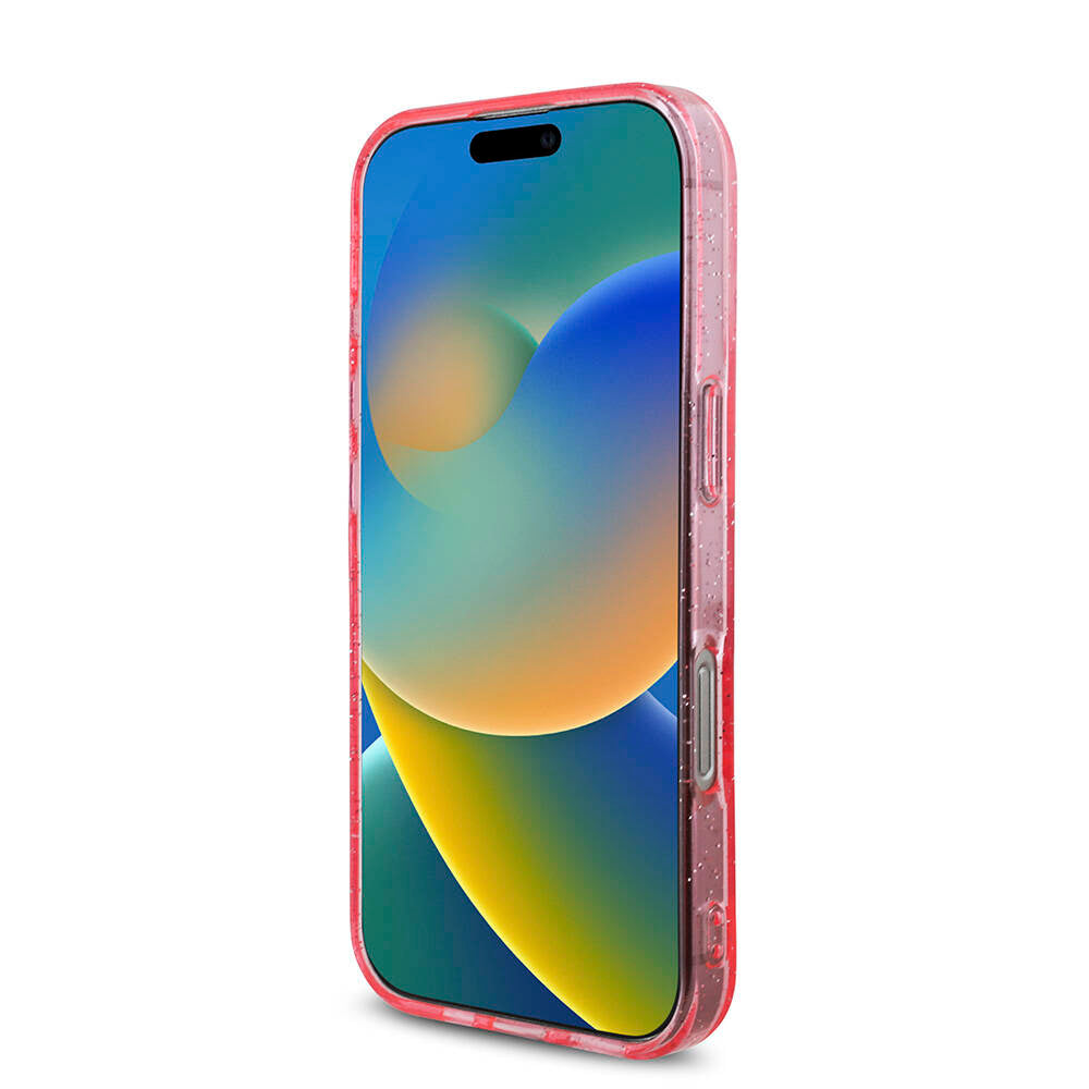 Guess iPhone 16 Pro Orjinal Lisanslı Magsafe Şarj Özellikli Simli Silikon İnci Bileklikli Telefon Kılıfı - 16