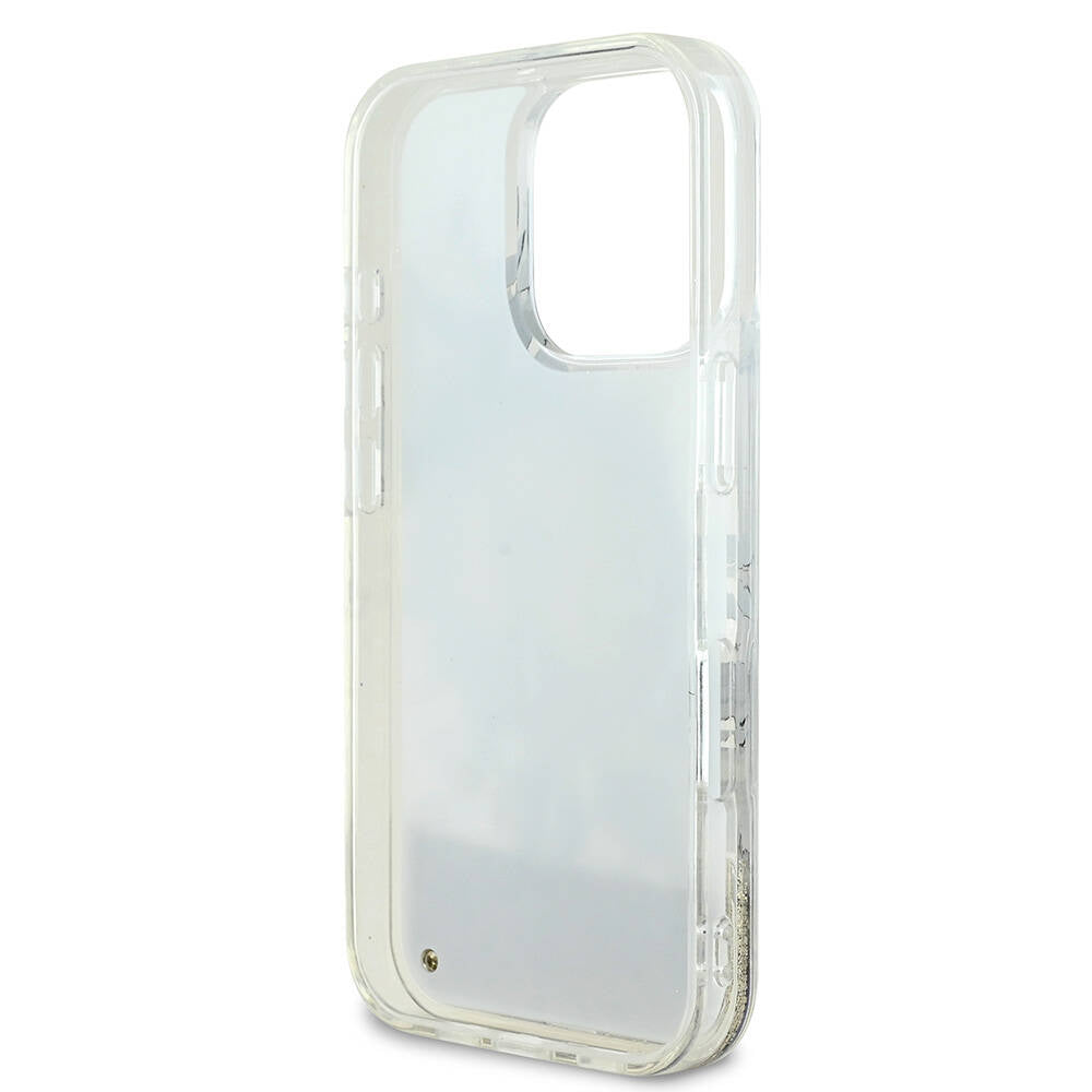 Guess iPhone 16 Pro Orjinal Lisanslı Magsafe Şarj Özellikli Sıvılı Simli Çiçek Desenli Telefon Kılıfı - 5