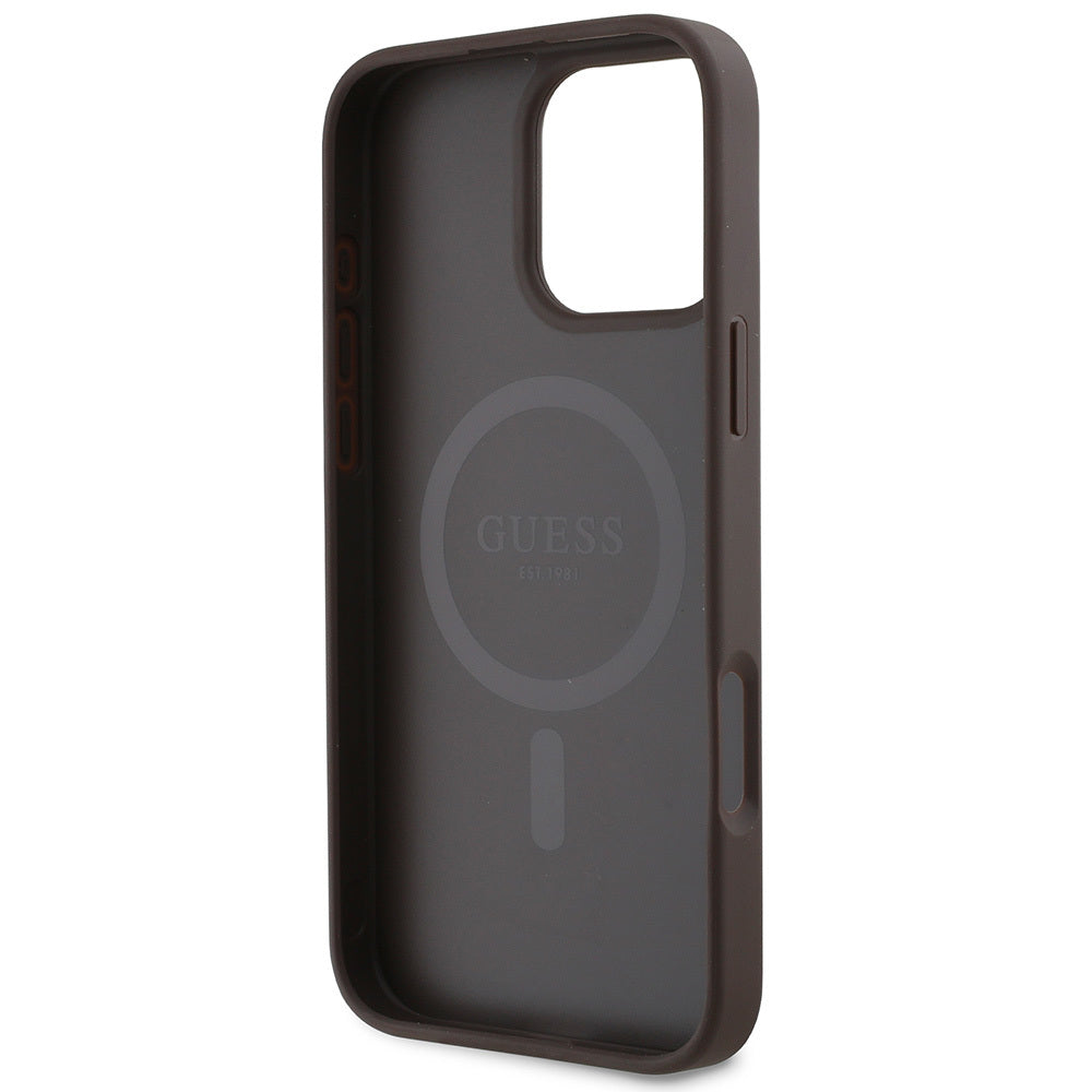Guess iPhone 16 Pro Orjinal Lisanslı Magsafe Şarj Özellikli Small 4G Classic Telefon Kılıfı-14