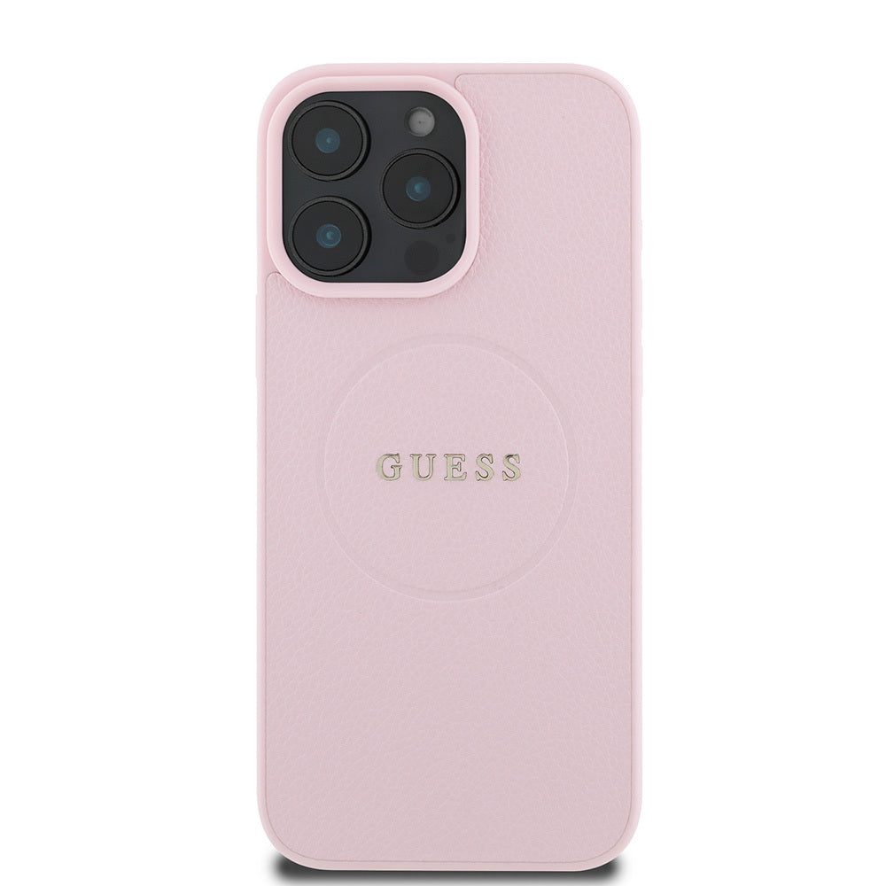 Guess iPhone 16 Pro Orjinal Lisanslı Magsafe Şarj Özellikli Yazı Logolu Grained Telefon Kılıfı - 10