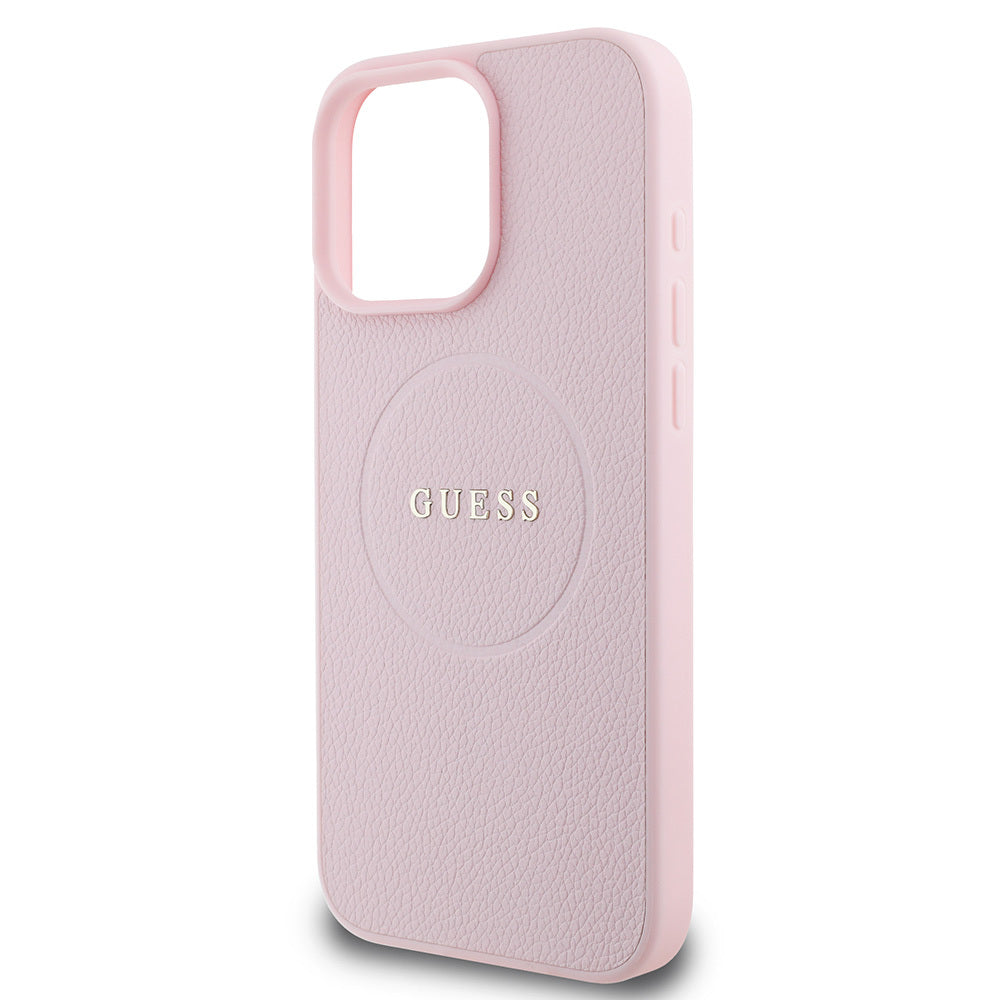 Guess iPhone 16 Pro Orjinal Lisanslı Magsafe Şarj Özellikli Yazı Logolu Grained Telefon Kılıfı - 13