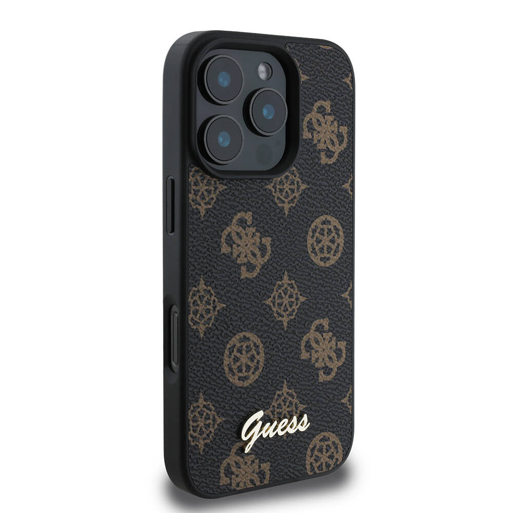 Guess iPhone 16 Pro Orjinal Lisanslı M-safe Şarj Özellikli Yazı Logolu Peony Kılıf