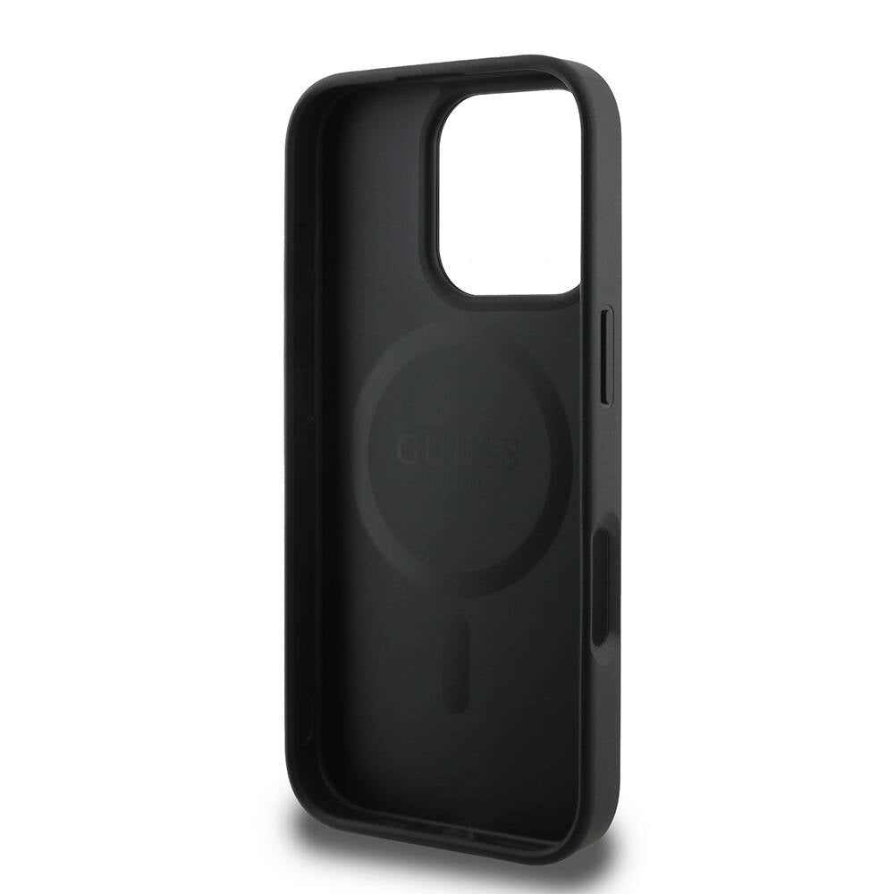 Guess iPhone 16 Pro Orjinal Lisanslı M-safe Şarj Özellikli Yazı Logolu Peony Kılıf