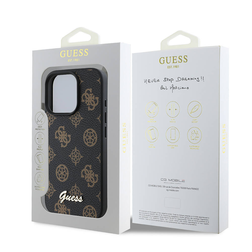 Guess iPhone 16 Pro Orjinal Lisanslı M-safe Şarj Özellikli Yazı Logolu Peony Kılıf