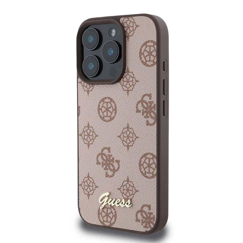Guess iPhone 16 Pro Orjinal Lisanslı M-safe Şarj Özellikli Yazı Logolu Peony Kılıf