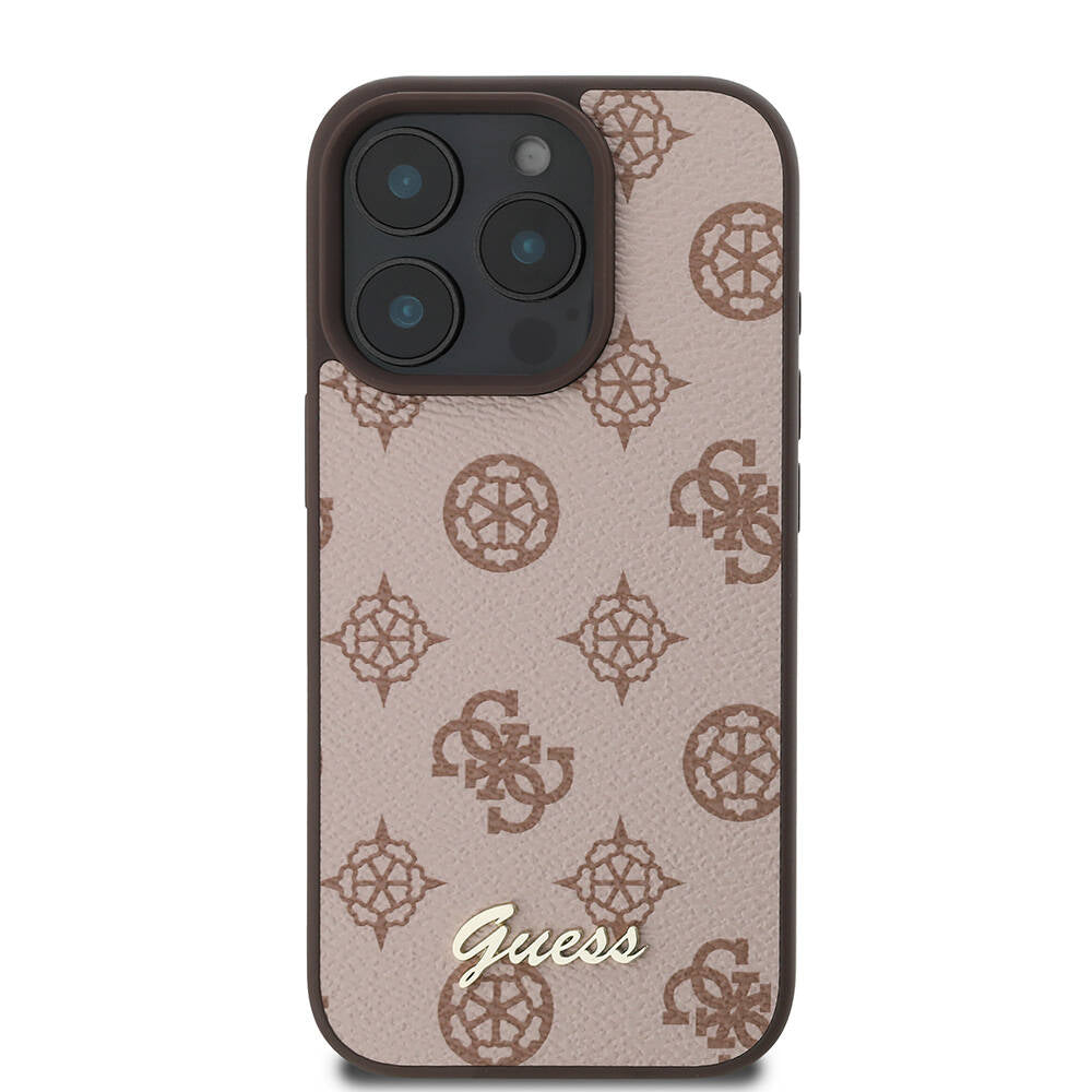 Guess iPhone 16 Pro Orjinal Lisanslı M-safe Şarj Özellikli Yazı Logolu Peony Kılıf