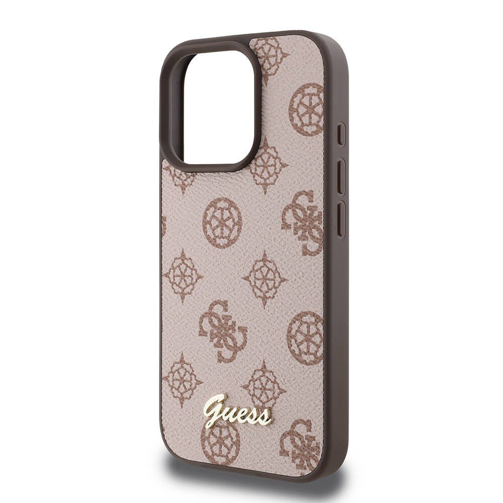 Guess iPhone 16 Pro Orjinal Lisanslı M-safe Şarj Özellikli Yazı Logolu Peony Kılıf