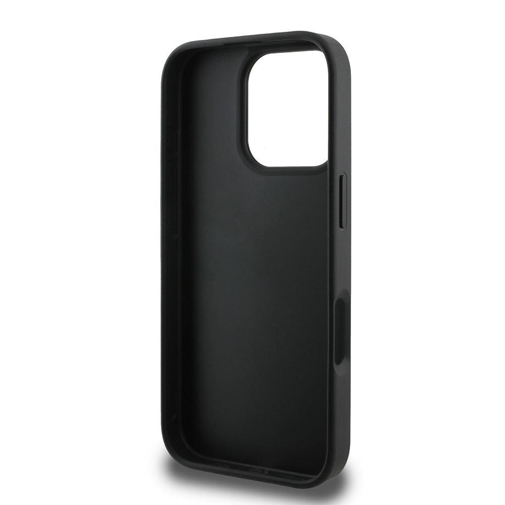 Guess iPhone 16 Pro Orjinal Lisanslı PU Deri Şerit Logo Dizaynlı Kılıf