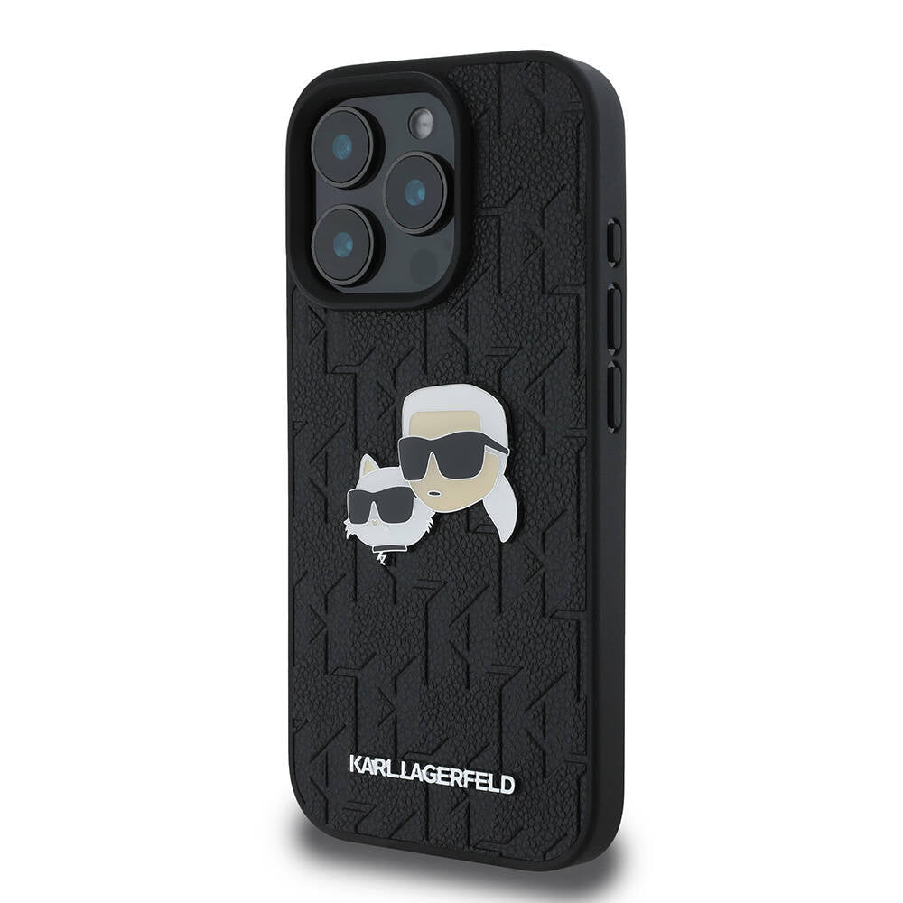 Karl Lagerfeld iPhone 16 Pro Orjinal Lisanslı K&C Heads Monogram Pin Telefon Kılıfı - 2