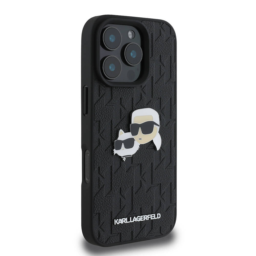 Karl Lagerfeld iPhone 16 Pro Orjinal Lisanslı K&C Heads Monogram Pin Telefon Kılıfı - 4