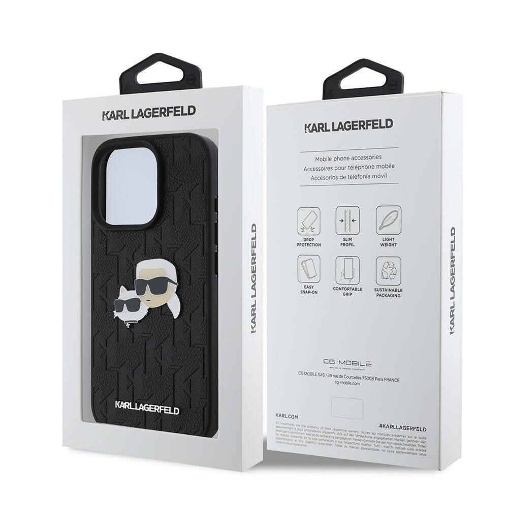 Karl Lagerfeld iPhone 16 Pro Orjinal Lisanslı K&C Heads Monogram Pin Telefon Kılıfı - 8