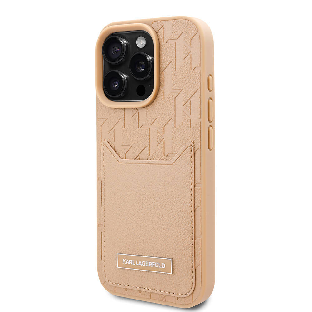 Karl Lagerfeld iPhone 16 Pro Orjinal Lisanslı KL Desenli Kartlıklı Monogram Telefon Kılıfı - 2