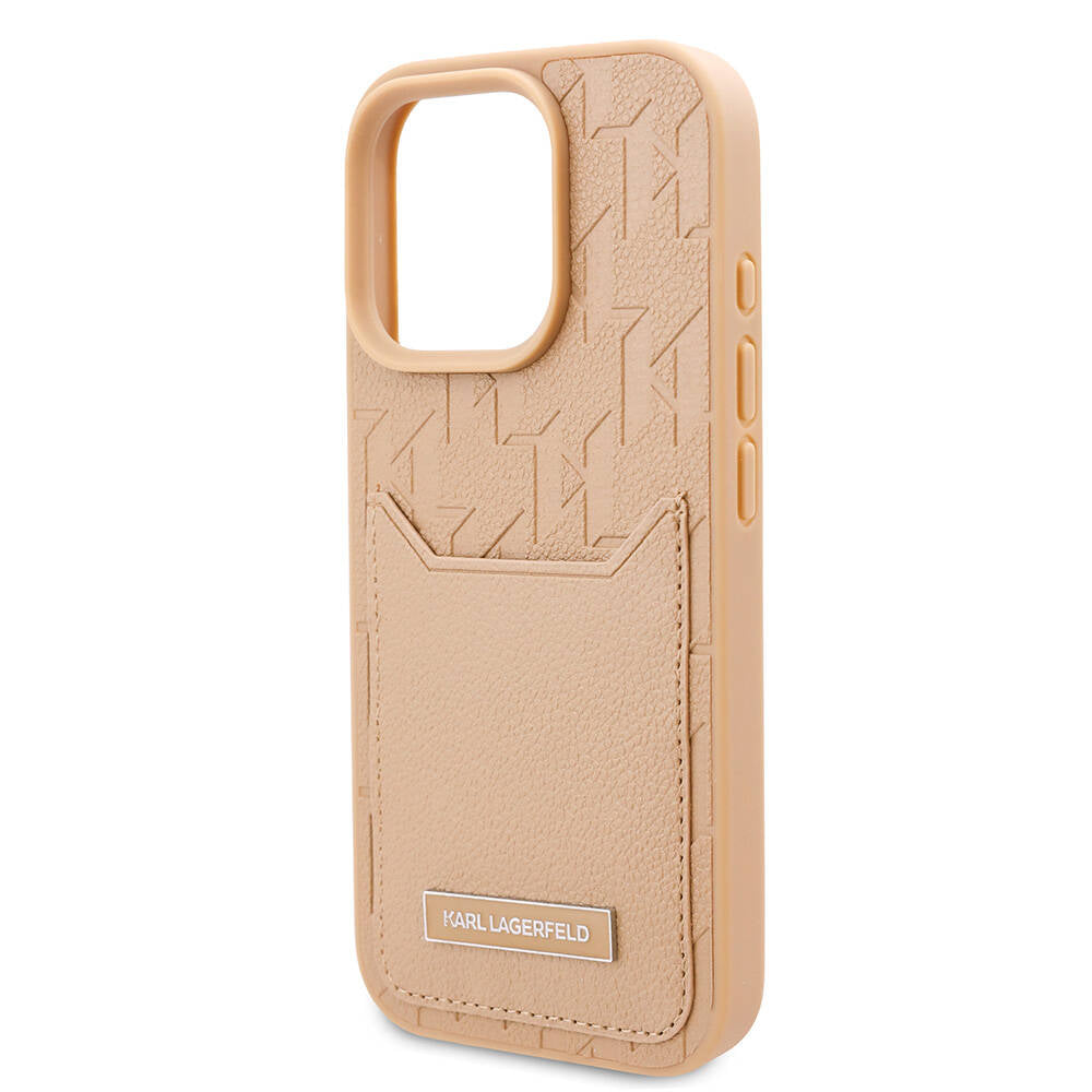 Karl Lagerfeld iPhone 16 Pro Orjinal Lisanslı KL Desenli Kartlıklı Monogram Telefon Kılıfı - 5