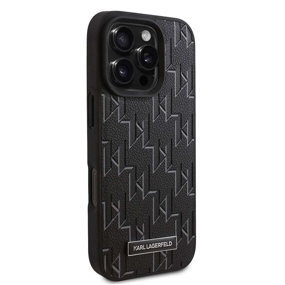 Karl Lagerfeld iPhone 16 Pro Orjinal Lisanslı Magsafe Şarj Özellikli KL Yazılı Hot Stamp Telefon Kılıfı - 4