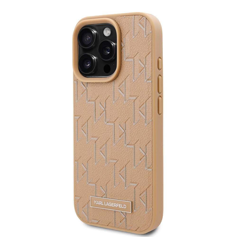 Karl Lagerfeld iPhone 16 Pro Orjinal Lisanslı Magsafe Şarj Özellikli KL Yazılı Hot Stamp Telefon Kılıfı - 9
