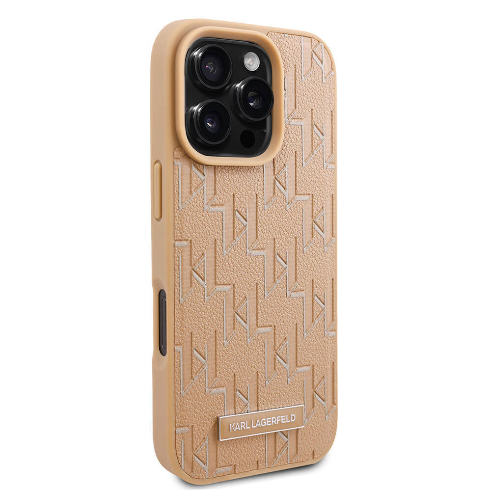 Karl Lagerfeld iPhone 16 Pro Orjinal Lisanslı Magsafe Şarj Özellikli KL Yazılı Hot Stamp Telefon Kılıfı - 11