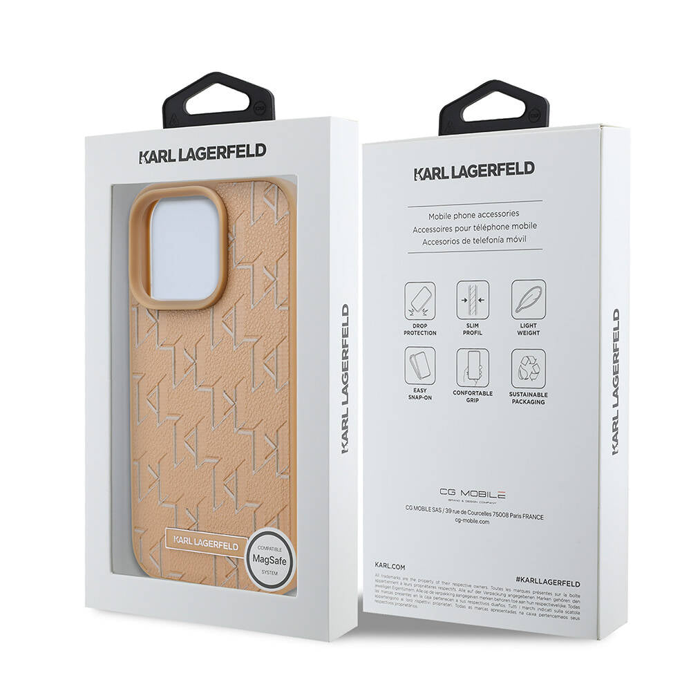 Karl Lagerfeld iPhone 16 Pro Orjinal Lisanslı Magsafe Şarj Özellikli KL Yazılı Hot Stamp Telefon Kılıfı - 15