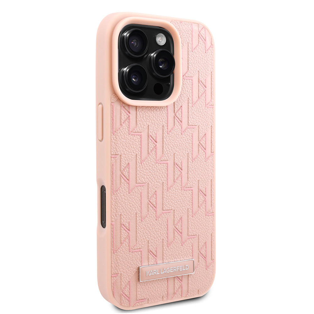 Karl Lagerfeld iPhone 16 Pro Orjinal Lisanslı Magsafe Şarj Özellikli KL Yazılı Hot Stamp Telefon Kılıfı - 18