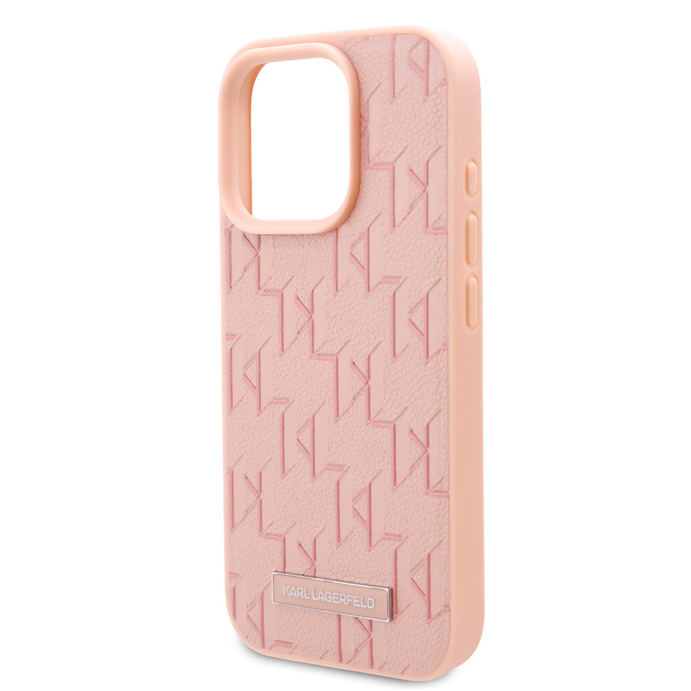 Karl Lagerfeld iPhone 16 Pro Orjinal Lisanslı Magsafe Şarj Özellikli KL Yazılı Hot Stamp Telefon Kılıfı - 20