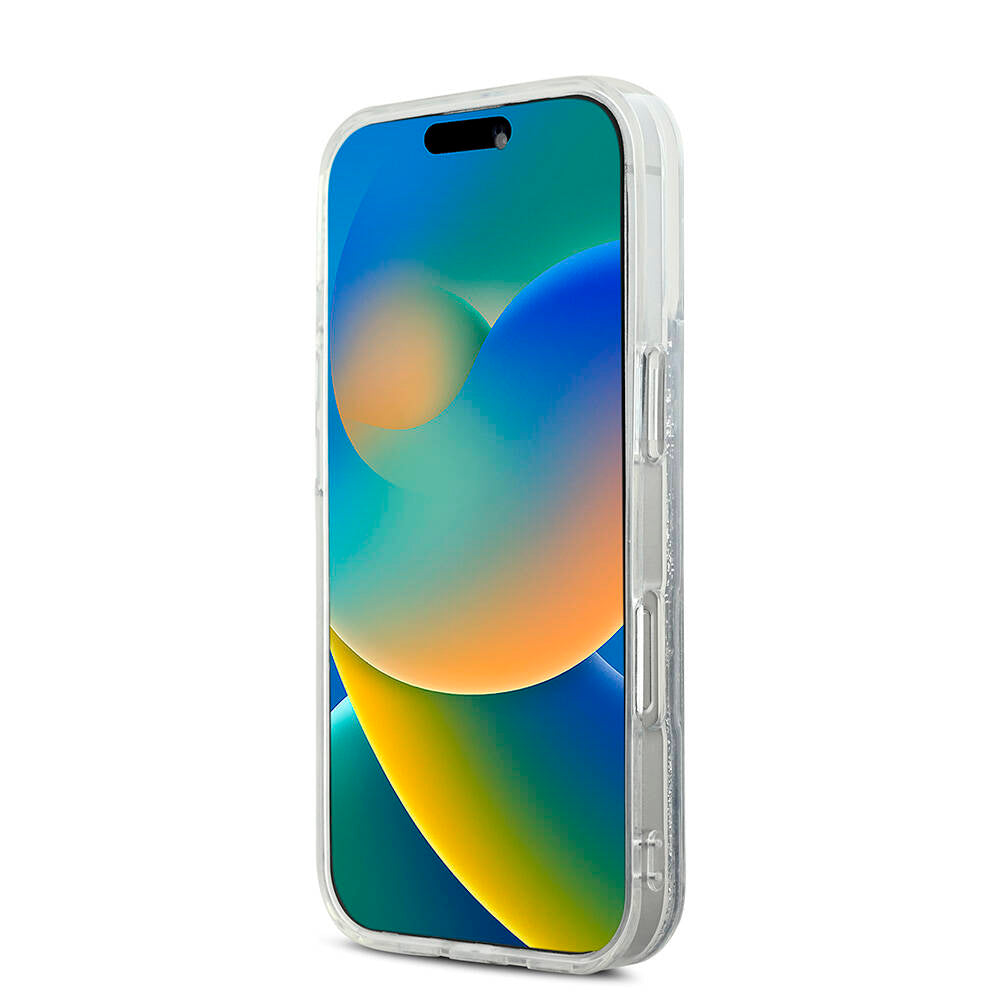 Karl Lagerfeld iPhone 16 Pro Orjinal Lisanslı Magsafe Şarj Özellikli Sıvılı Simli KC Heads Telefon Kılıfı - 4