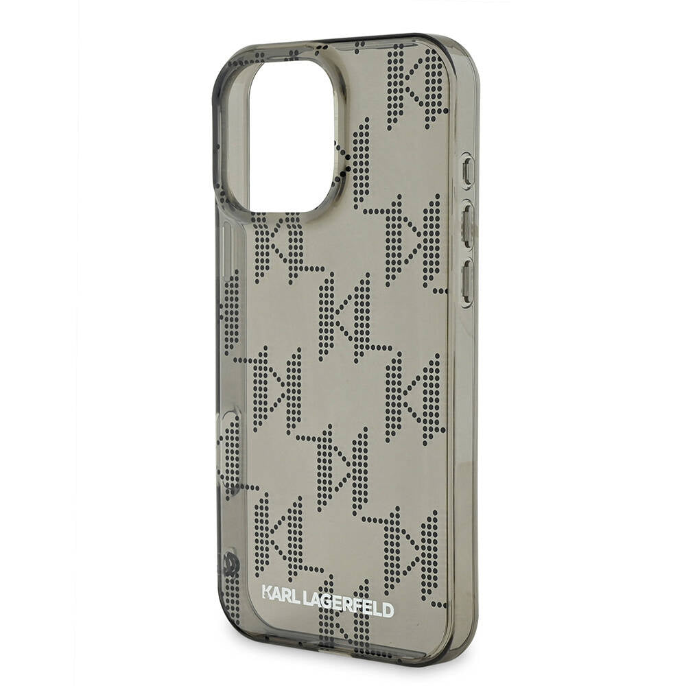 Karl Lagerfeld iPhone 16 Pro Orjinal Lisanslı KL Desenli Saydam Bilek Askı İpli Klasik Logolu Telefon Kılıfı - 5