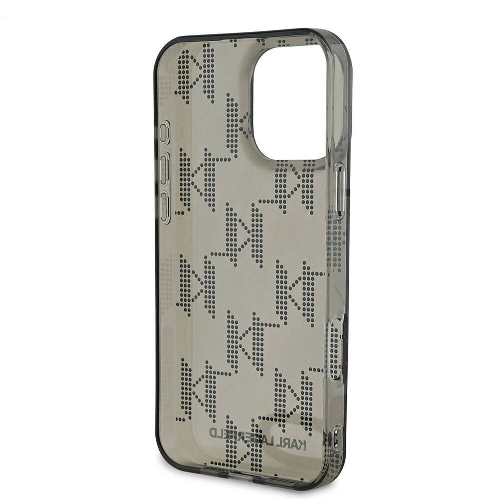 Karl Lagerfeld iPhone 16 Pro Orjinal Lisanslı KL Desenli Saydam Bilek Askı İpli Klasik Logolu Telefon Kılıfı - 6