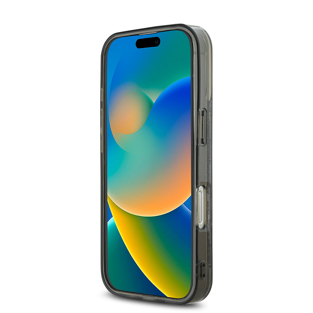Karl Lagerfeld iPhone 16 Pro Orjinal Lisanslı Simli KL Yazılı Monogram Gradient Telefon Kılıfı-5
