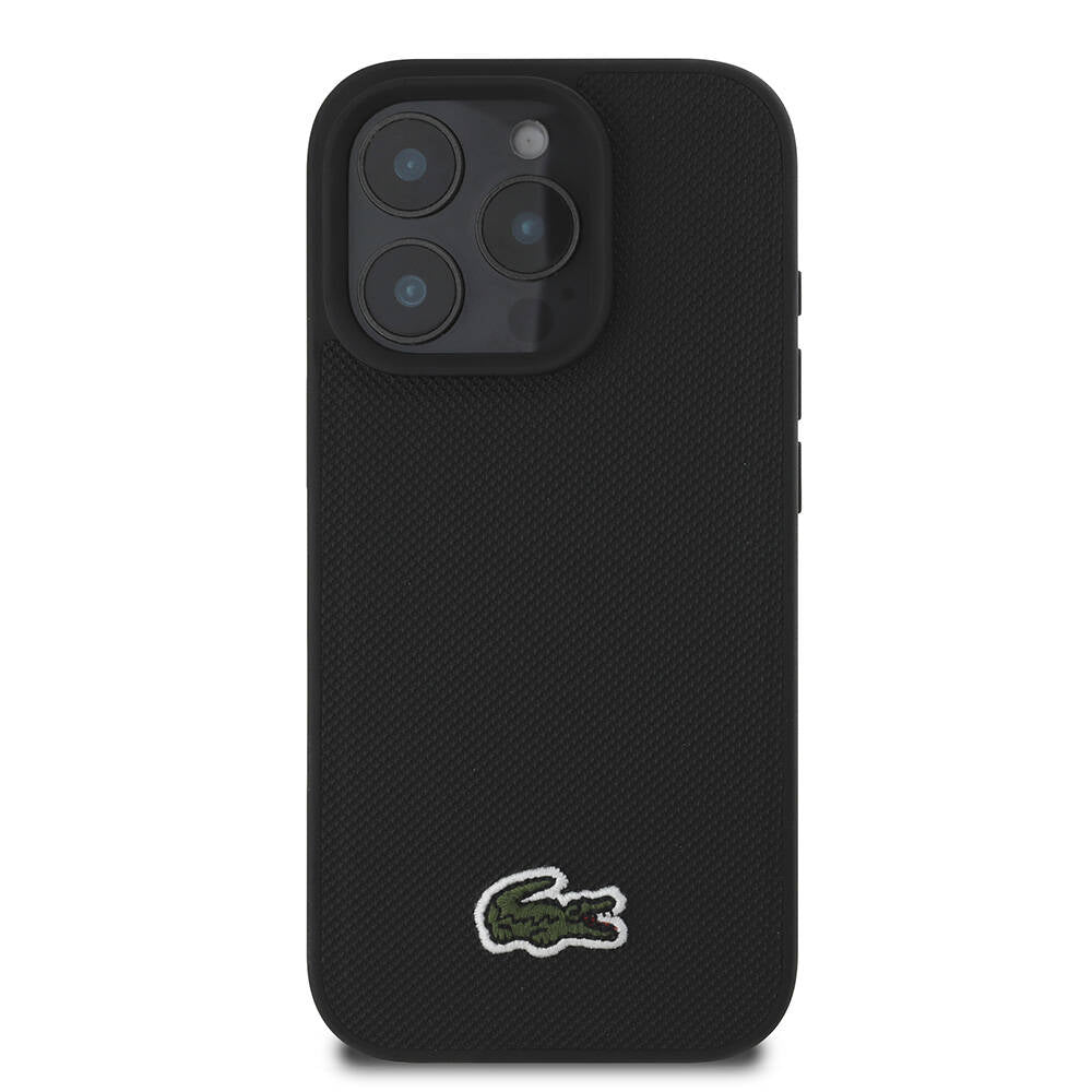 Lacoste iPhone 16 Pro Orjinal Lisanslı PU Pike Desenli Arka Yüzey İkonik Timsah Dokuma Logolu Telefon Kılıfı - 9
