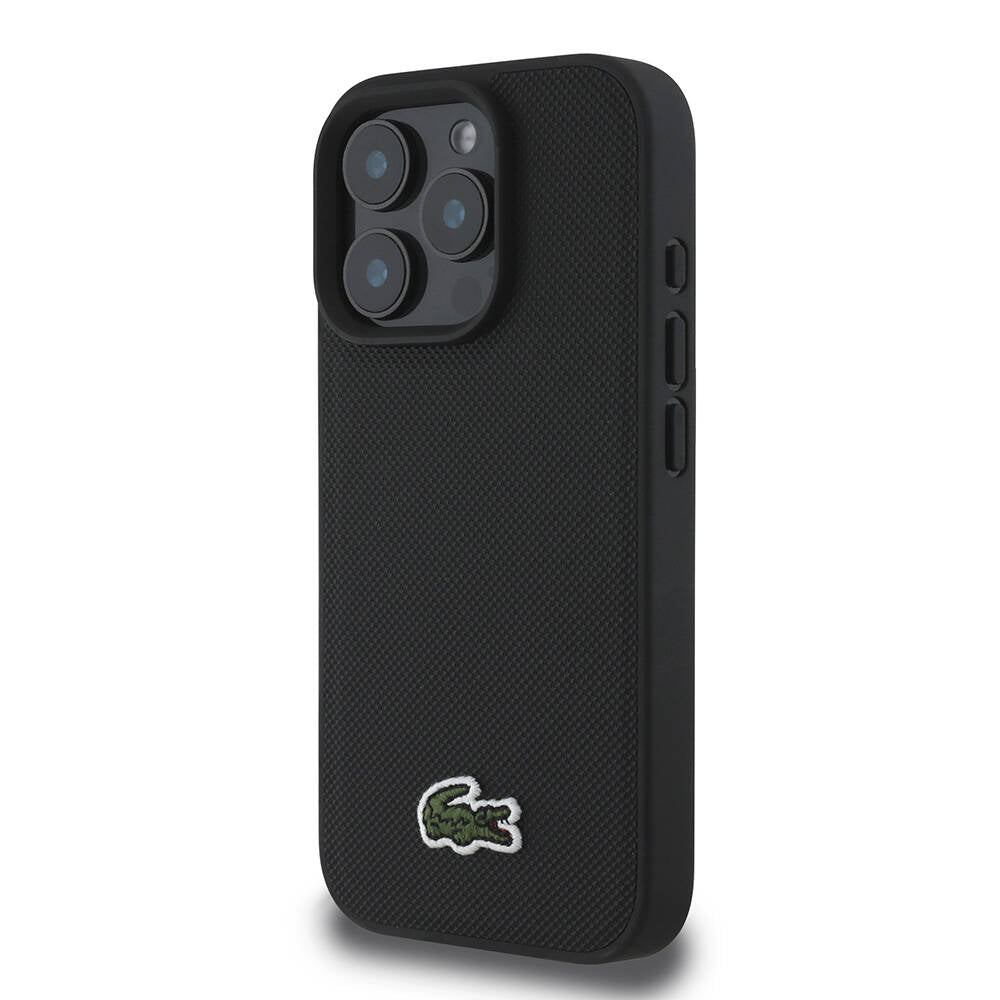Lacoste iPhone 16 Pro Orjinal Lisanslı PU Pike Desenli Arka Yüzey İkonik Timsah Dokuma Logolu Telefon Kılıfı - 12